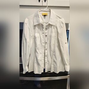 St. John White Casual Button-Down Shirt